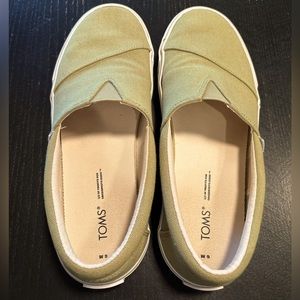 TOMS Alpargata Fenix Slip On Shoes, Cedar Green Washed Canvas, Size: Womens 9
